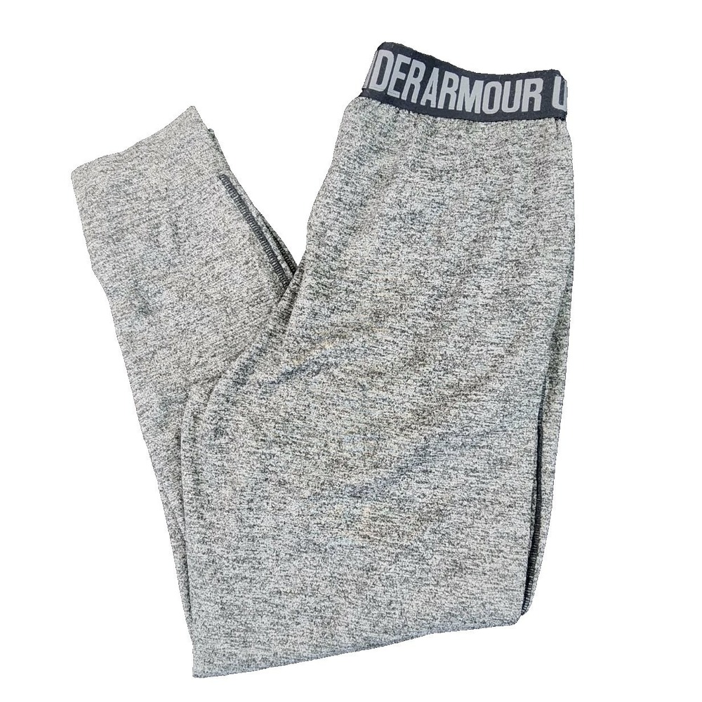 Under Armour HeatGear Jogger Pants Grey Space Dye Mens Small EUC Athletic Lounge